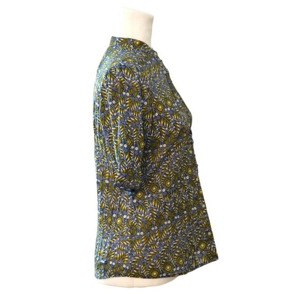 Banana Republic Blouse Women's Size Small Button Down Fitted Print Shirt Lightwe - Picture 6 of 11